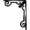 Ekena Millwork Fleur De Lis Wrought Iron Bracket, (Triple center brace), Powder Coated Black 2"W x 7 1/2"D x 10"H BKTM02X07X10TFL - alternate 3